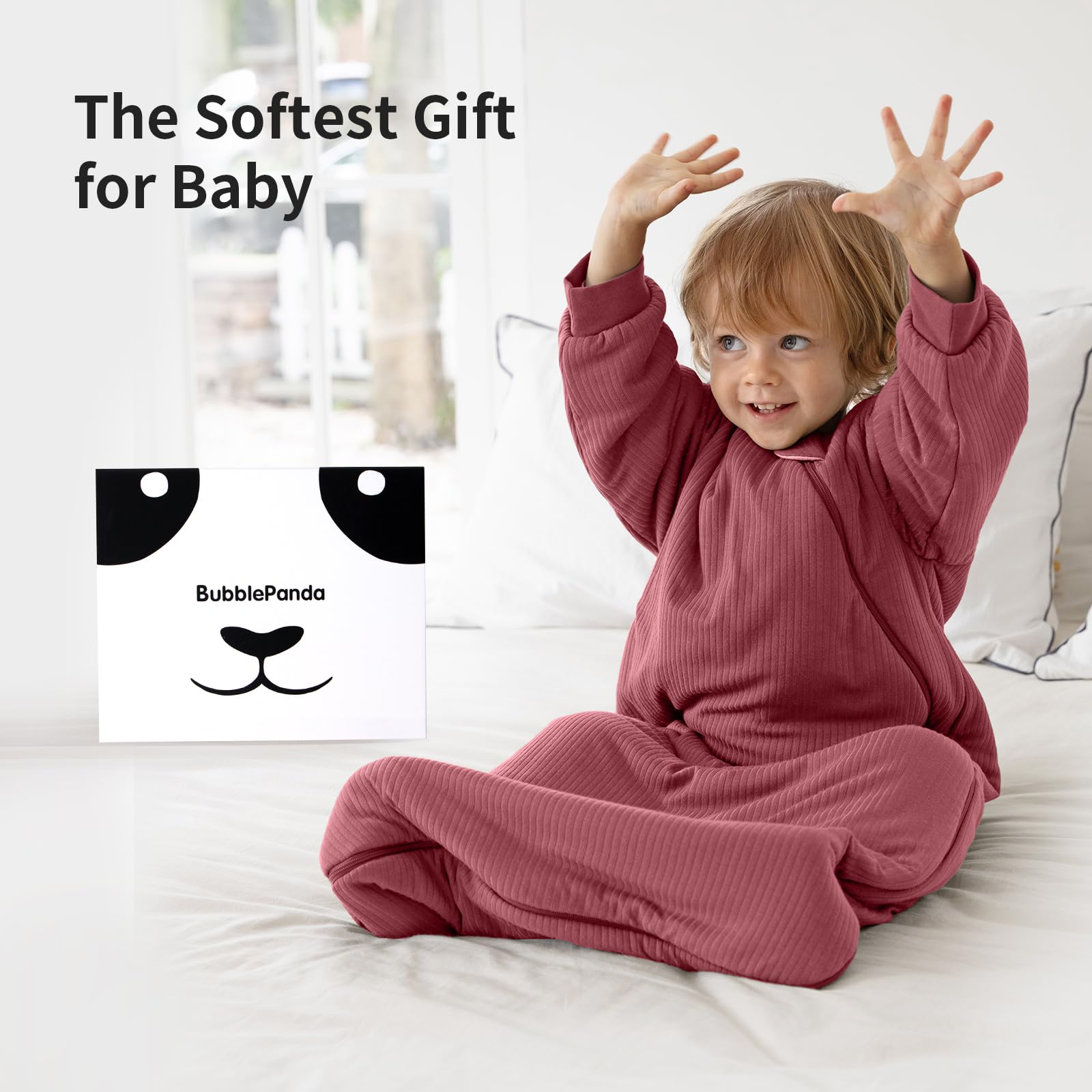 BubblePanda sleep sack durable stitching and machine-washable design.
