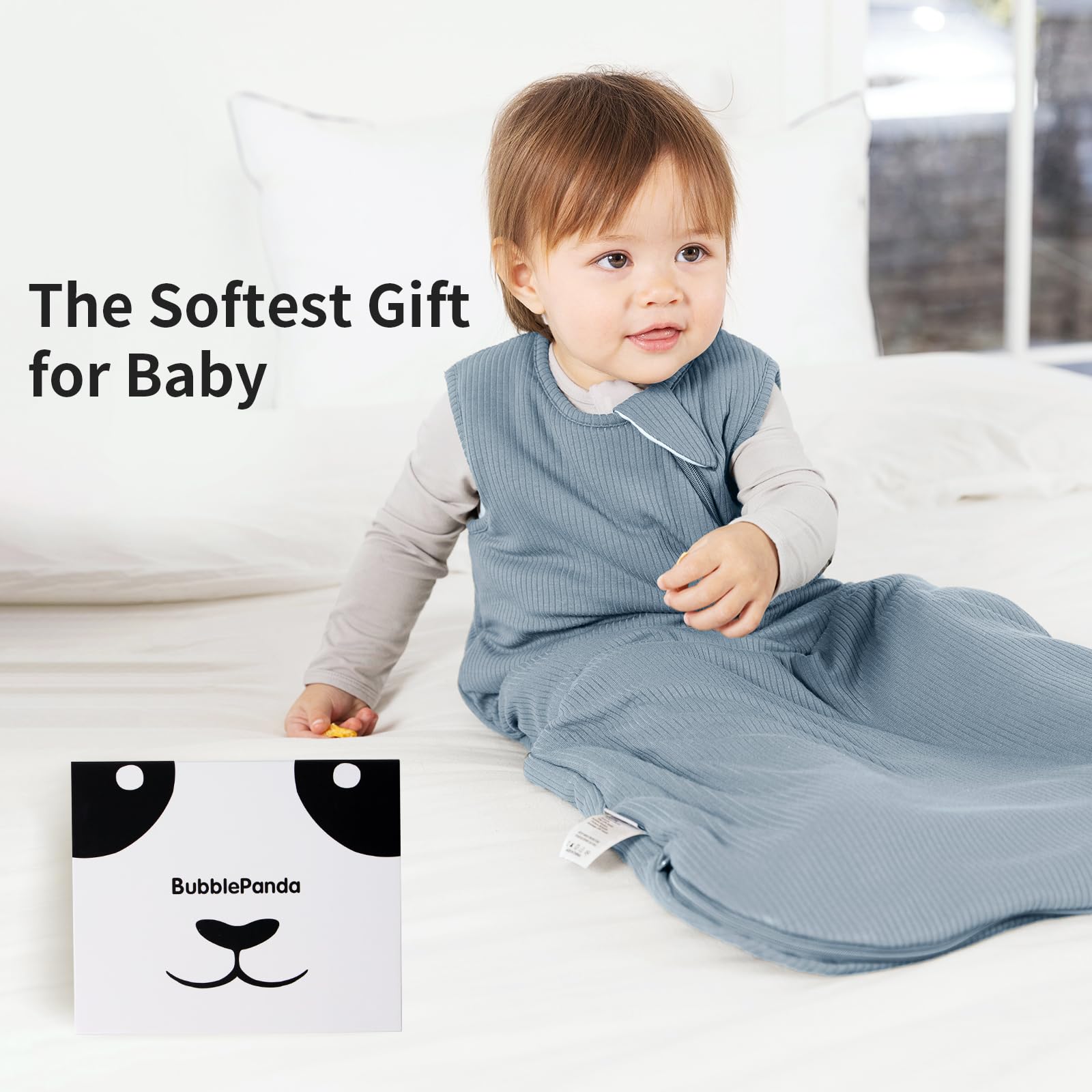 BubblePanda sleep sack durable stitching close-up emphasizes long-lasting wear as baby grows.