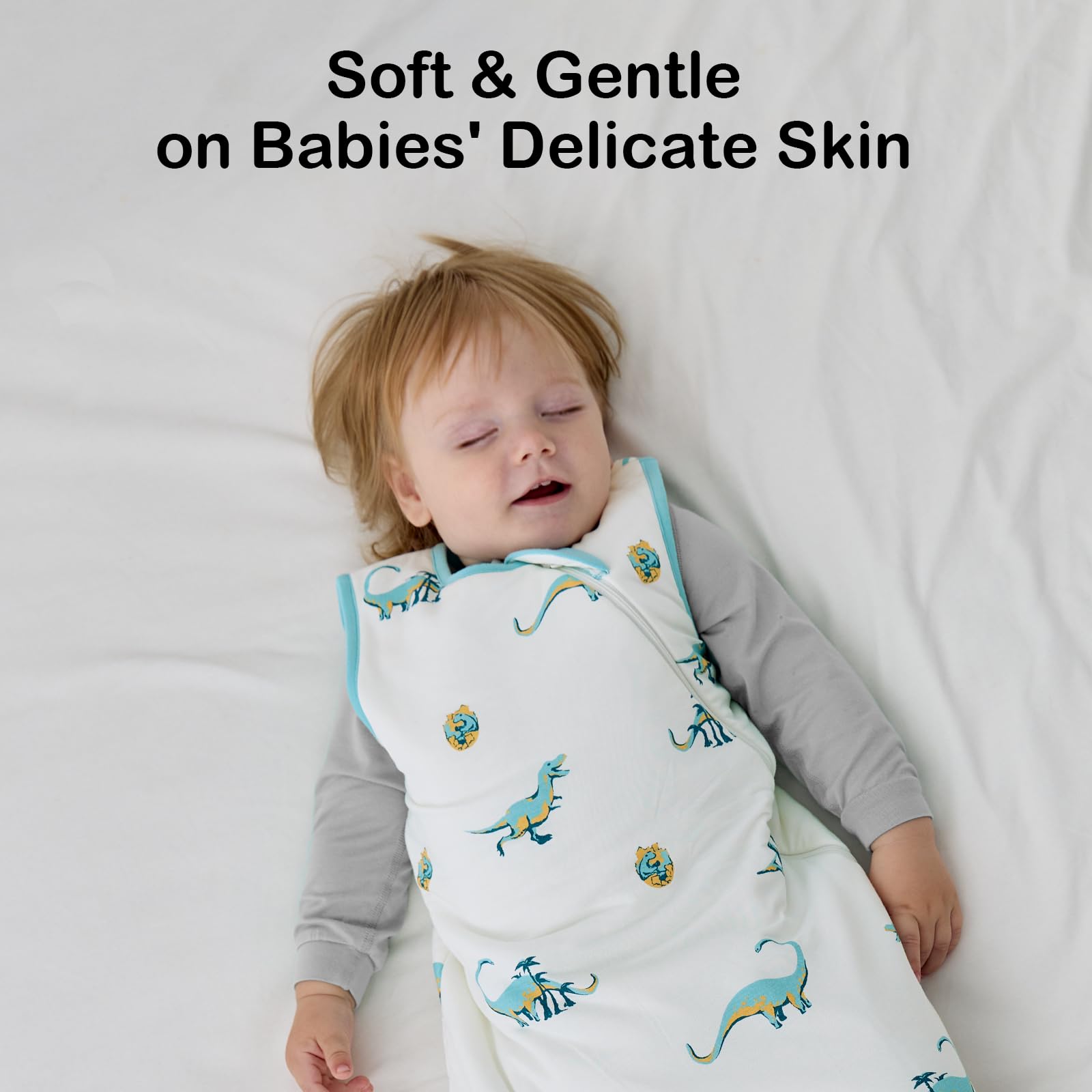 Okayinn BubblePanda sleep sack safe neck design reduces fabric near face.