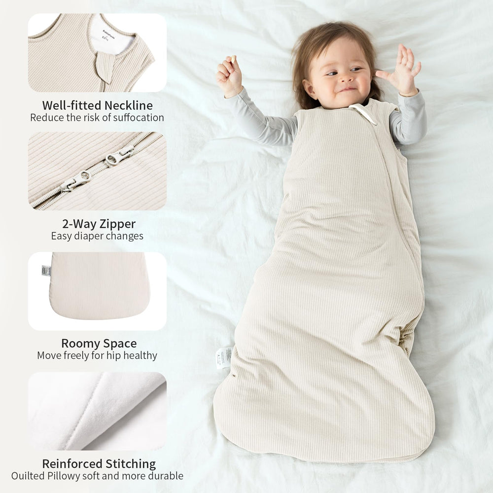 BubblePanda sleep-sack-roomy-leg-room highlights frog-legged freedom for comfortable sleep.