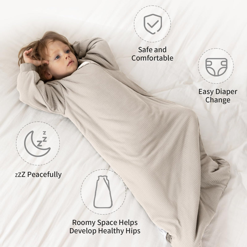 BubblePanda sleep sack neck protection and breathable fabric for safe wear.