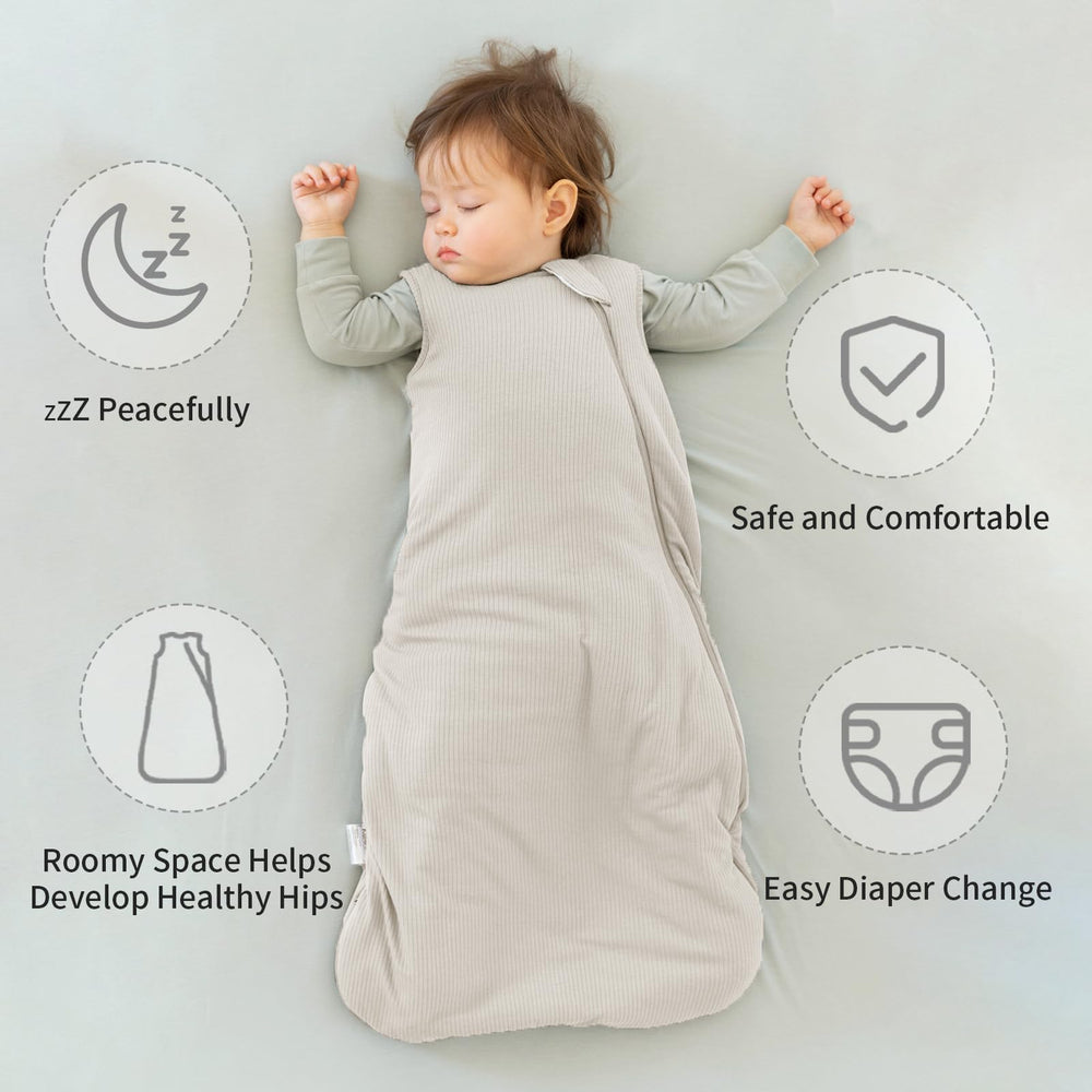 BubblePanda sleep sack highlights zipper guard for face protection and safe fit.