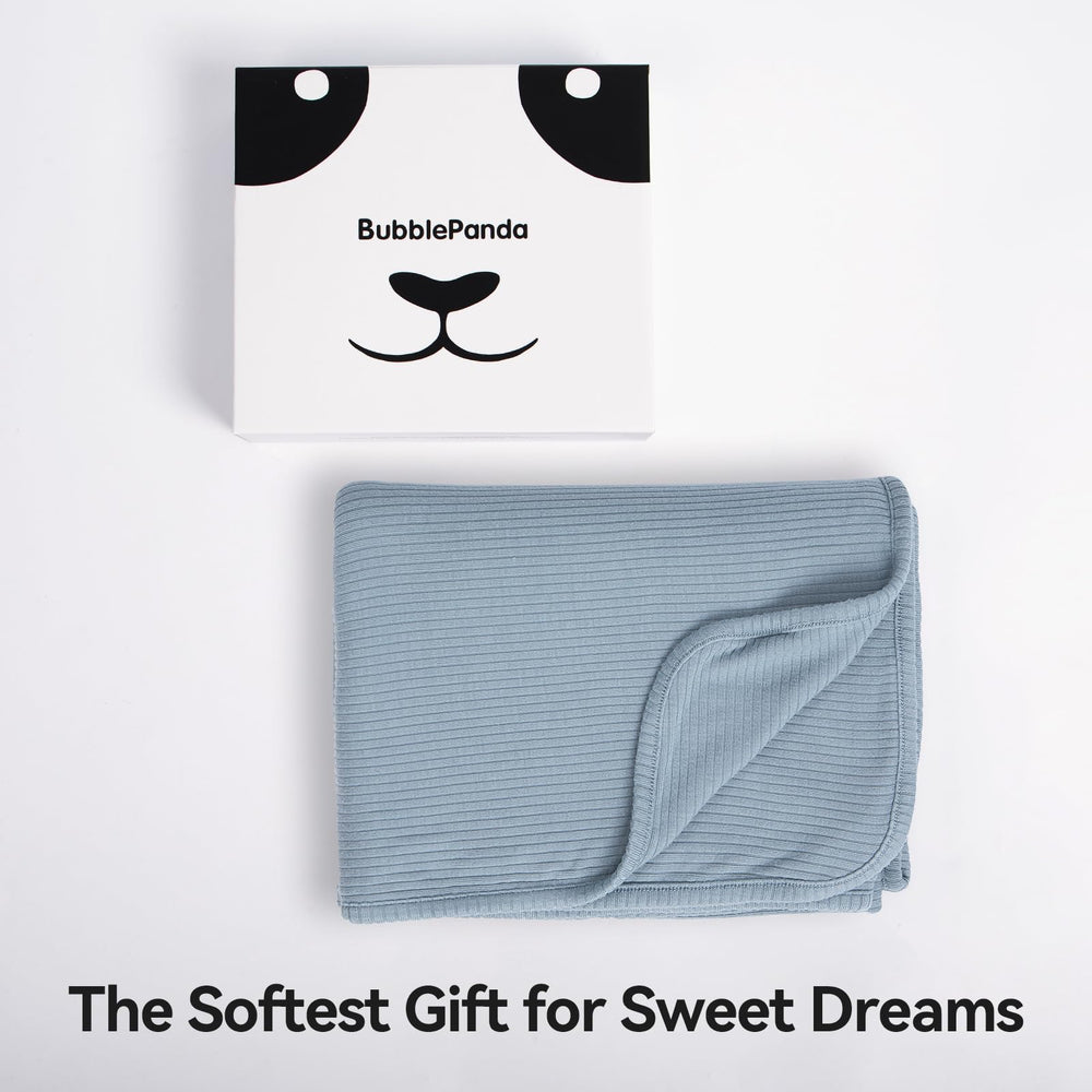 BubblePanda Ultra-Soft Bamboo Blanket olive drab color complements nursery decor.