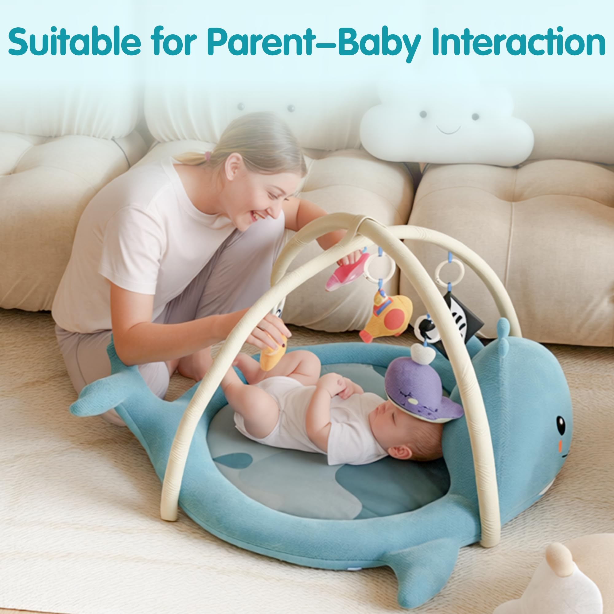 BubblinHome cross arch baby gym overhead arch encourages reaching
