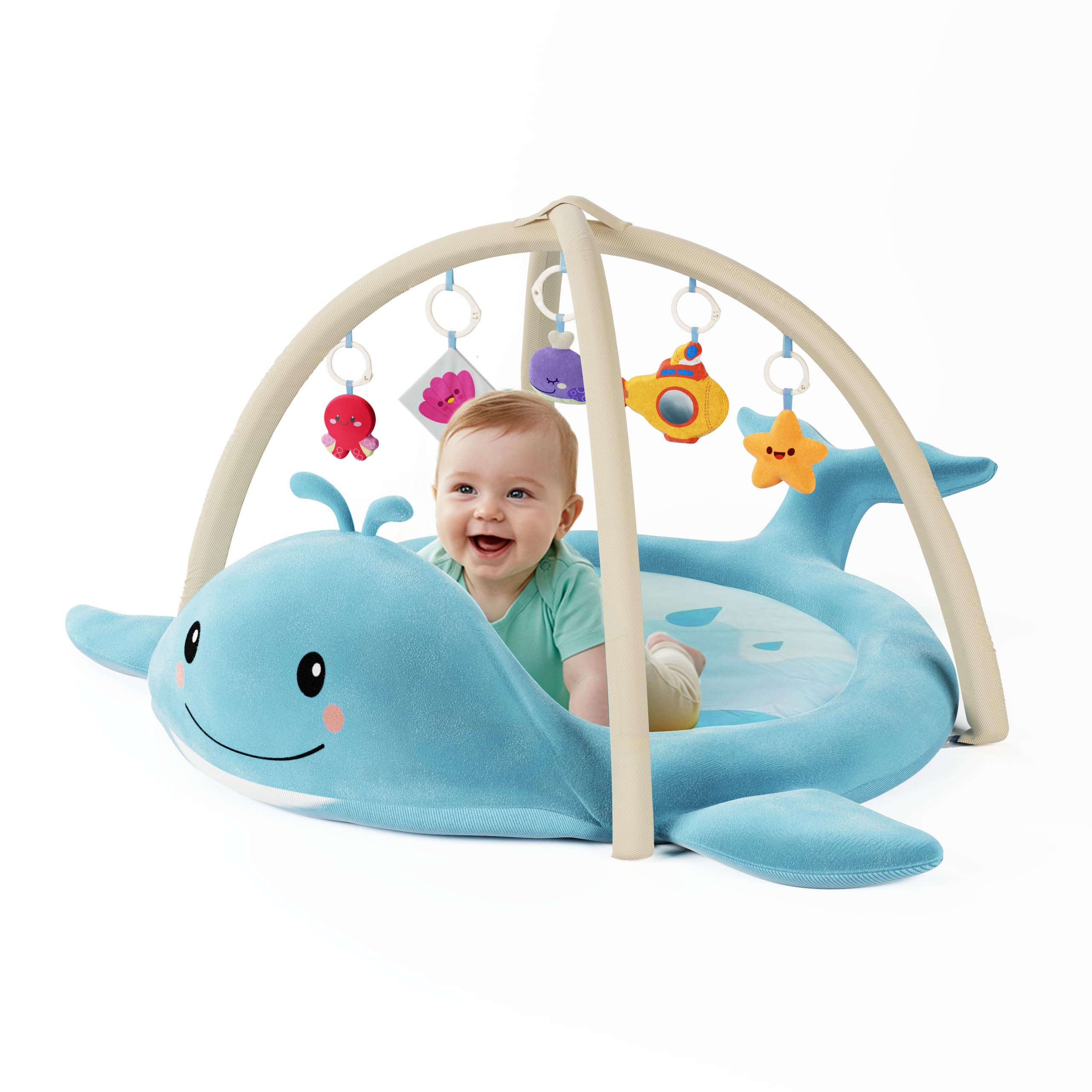 BubblinHome whale play mat base inviting tummy time and floor play