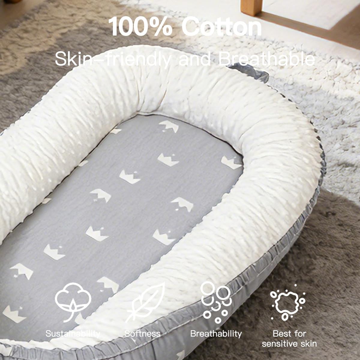 Bubbyhuts lounger is lightweight with carry handles for on-the-go use.