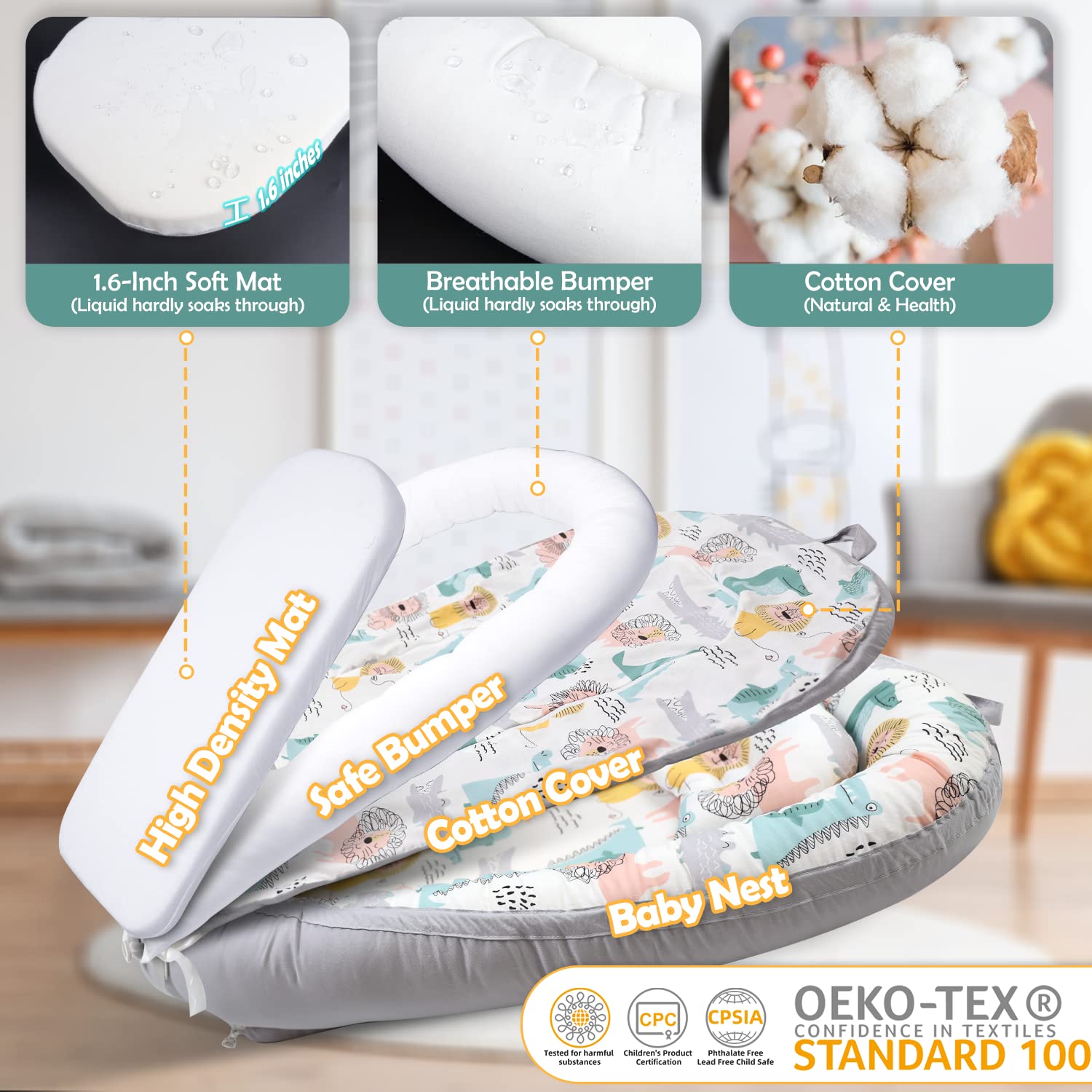 Tummy-time ready Bubbyhuts lounger cushions little movements comfortably