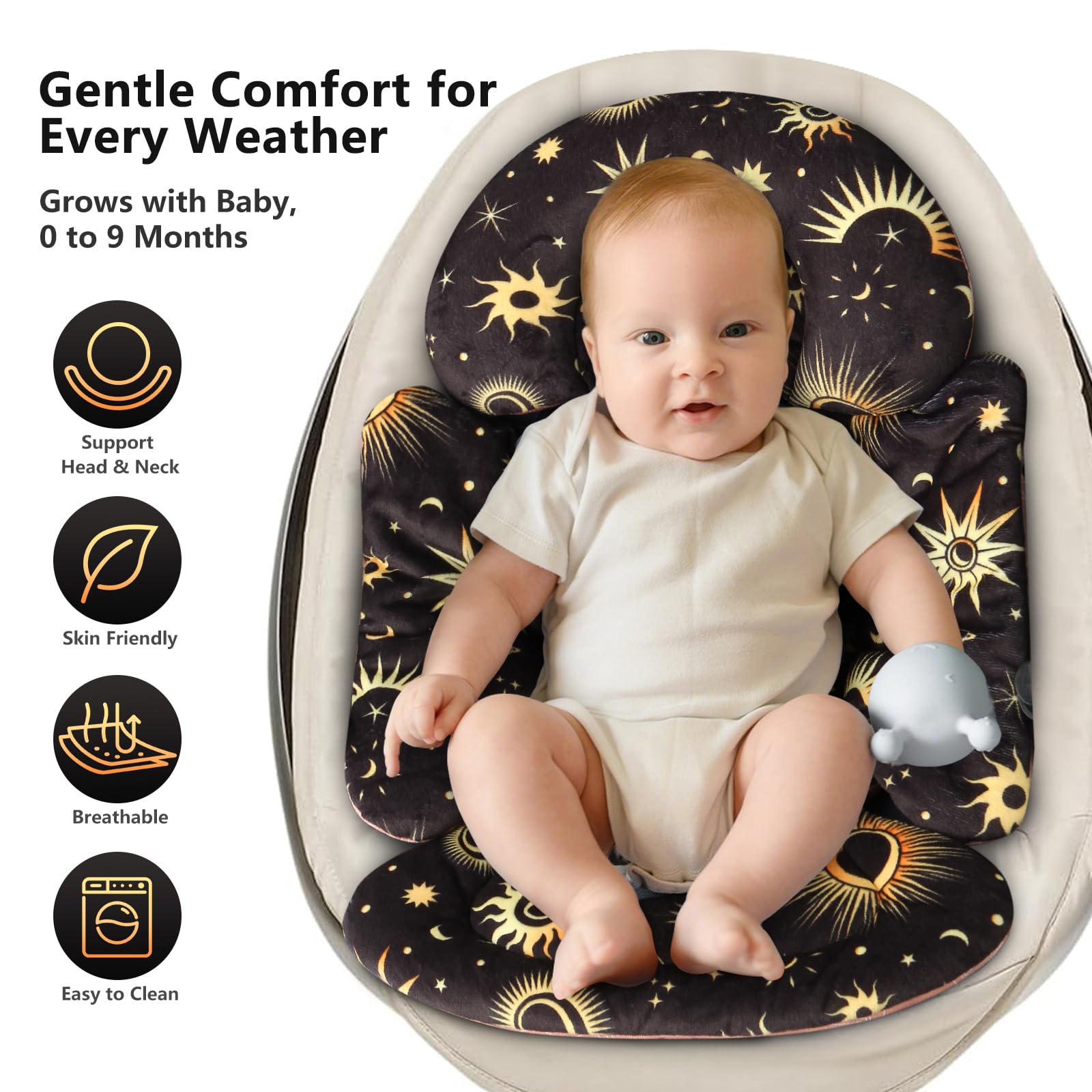 BUBBYNOOK Stars reversible-side provides warmth with plush fleece for cozy moments.