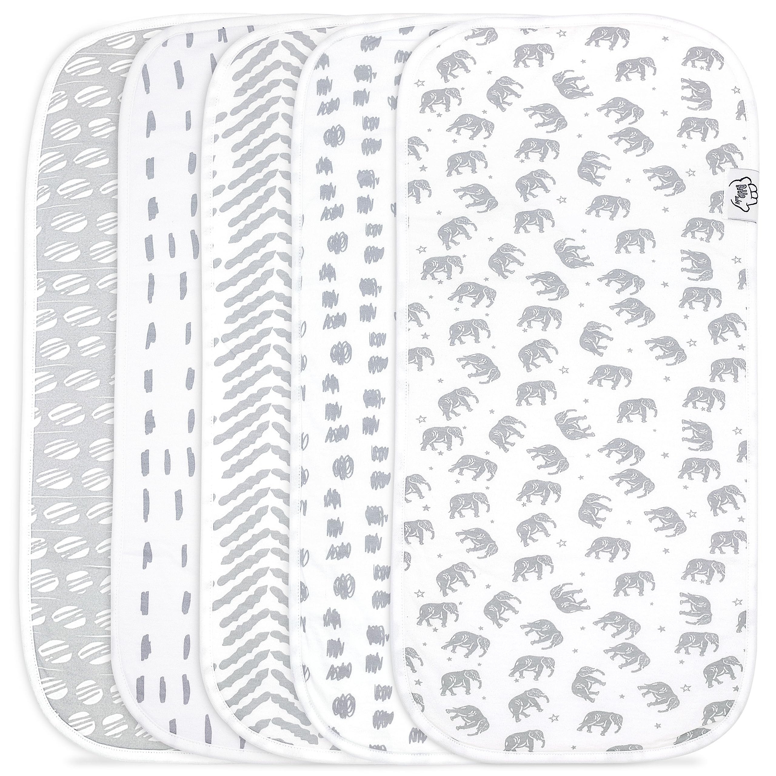 Bublo Baby burp cloth with double-layer cotton top and fleece bottom for high absorption during feeds.