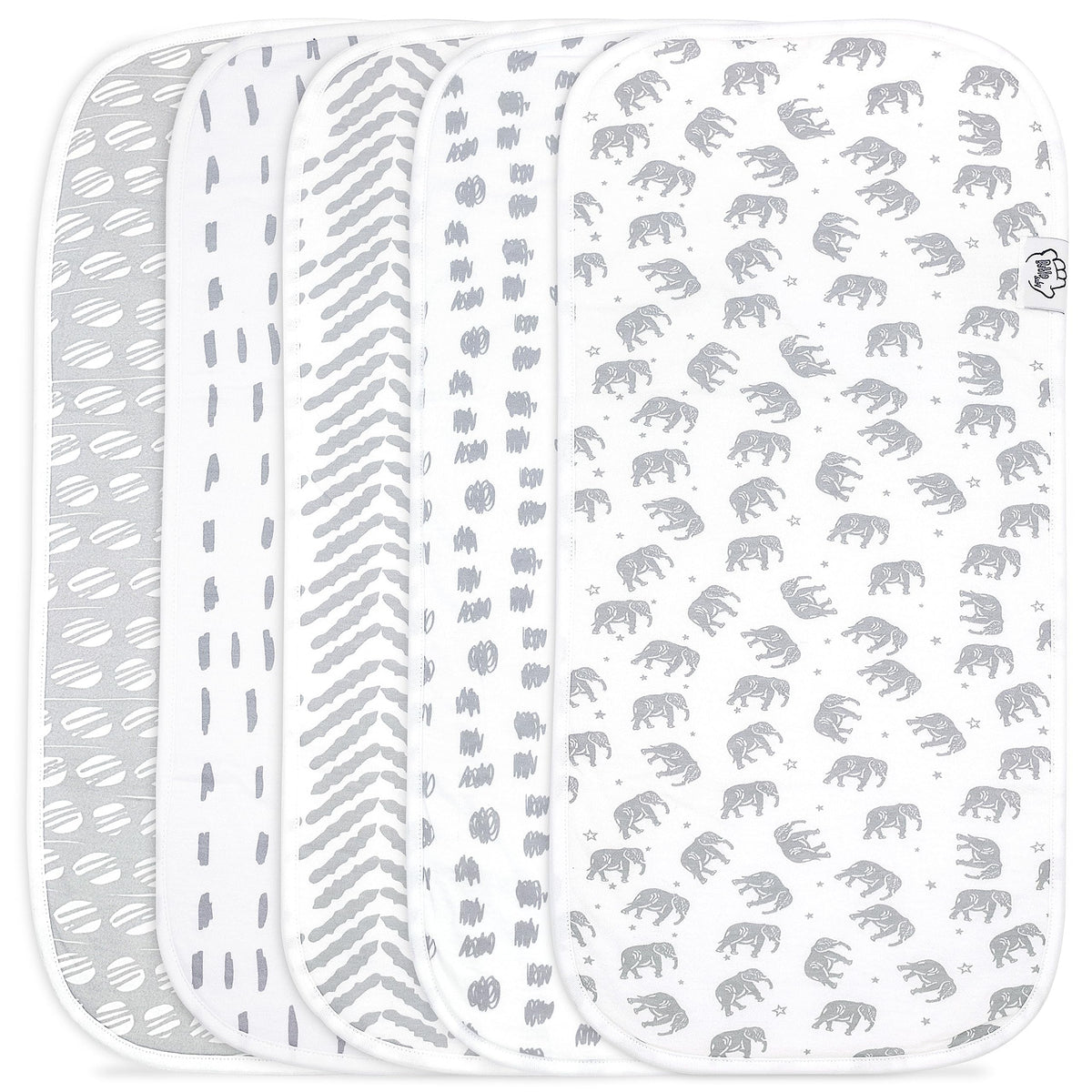 Bublo Baby burp cloth with double-layer cotton top and fleece bottom for high absorption during feeds.
