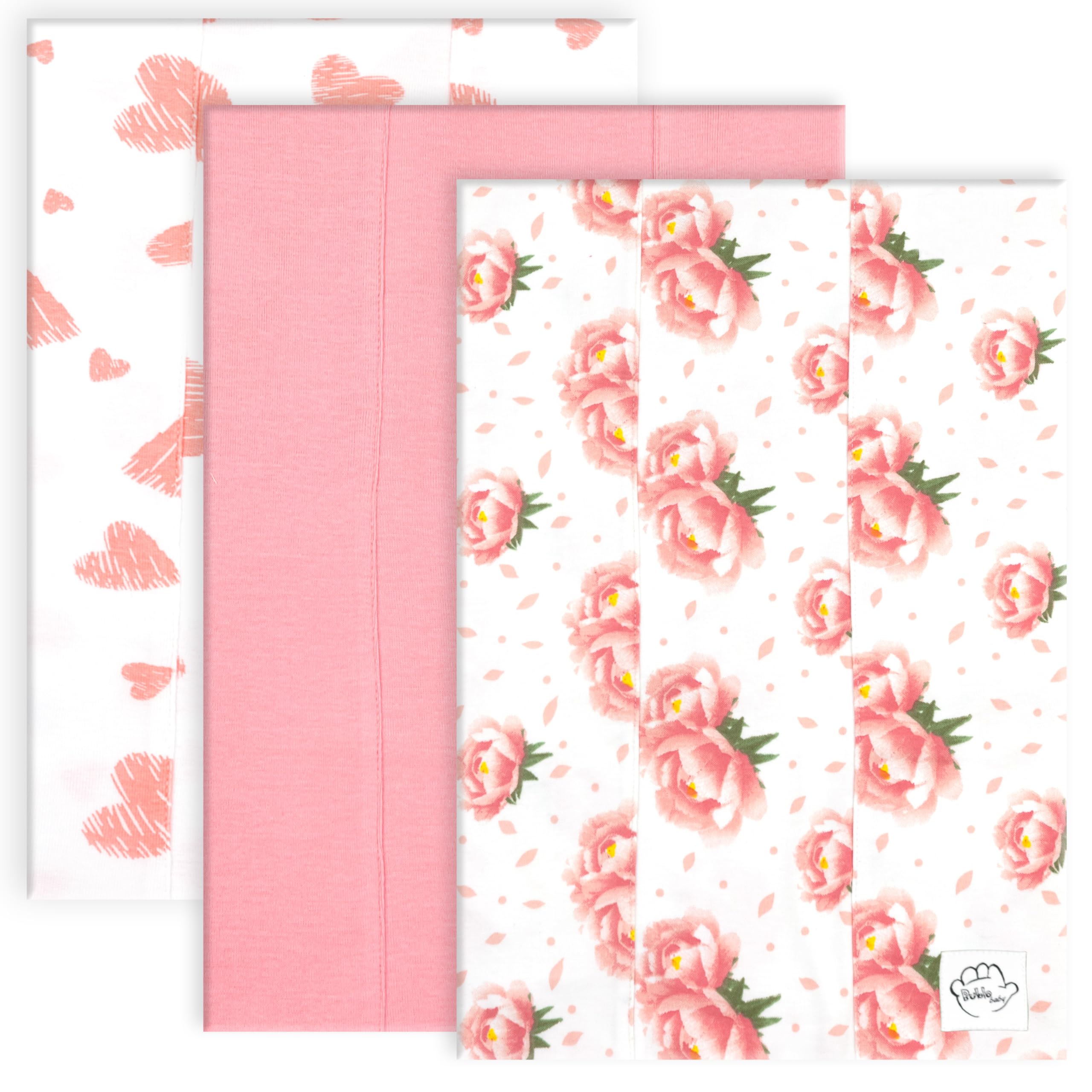 Bublo Baby 3-pack large absorbent burp cloths for quick cleanup.