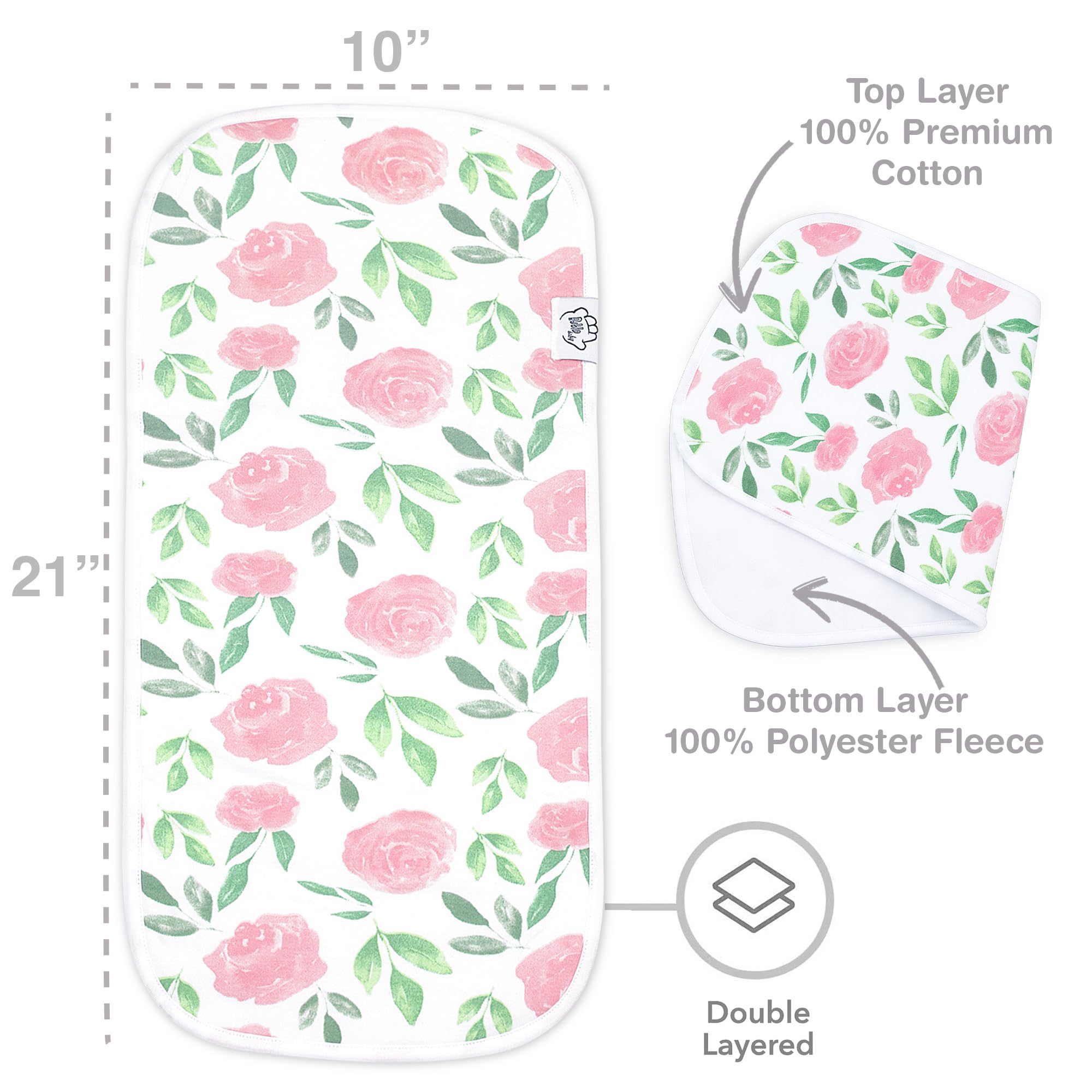 Bublo Baby burp cloths 5-pack in use during feeding protects clothes from spills.
