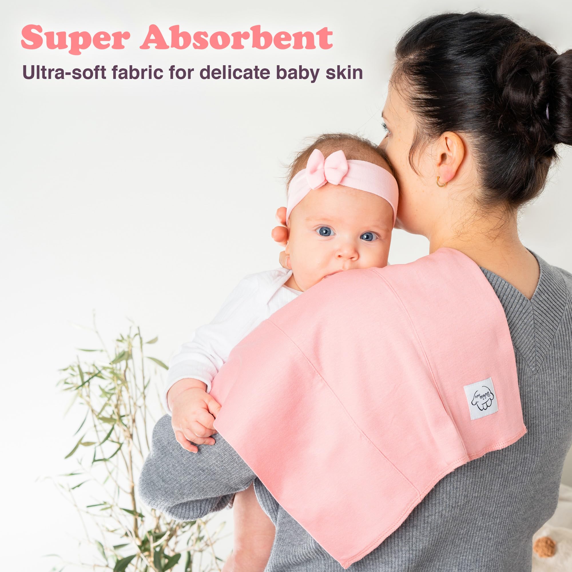 Bublo Baby easy-care machine washable burp cloths for busy parents.