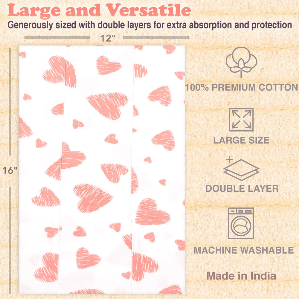 Bublo Baby floral-design burp cloths add soft feeding style.