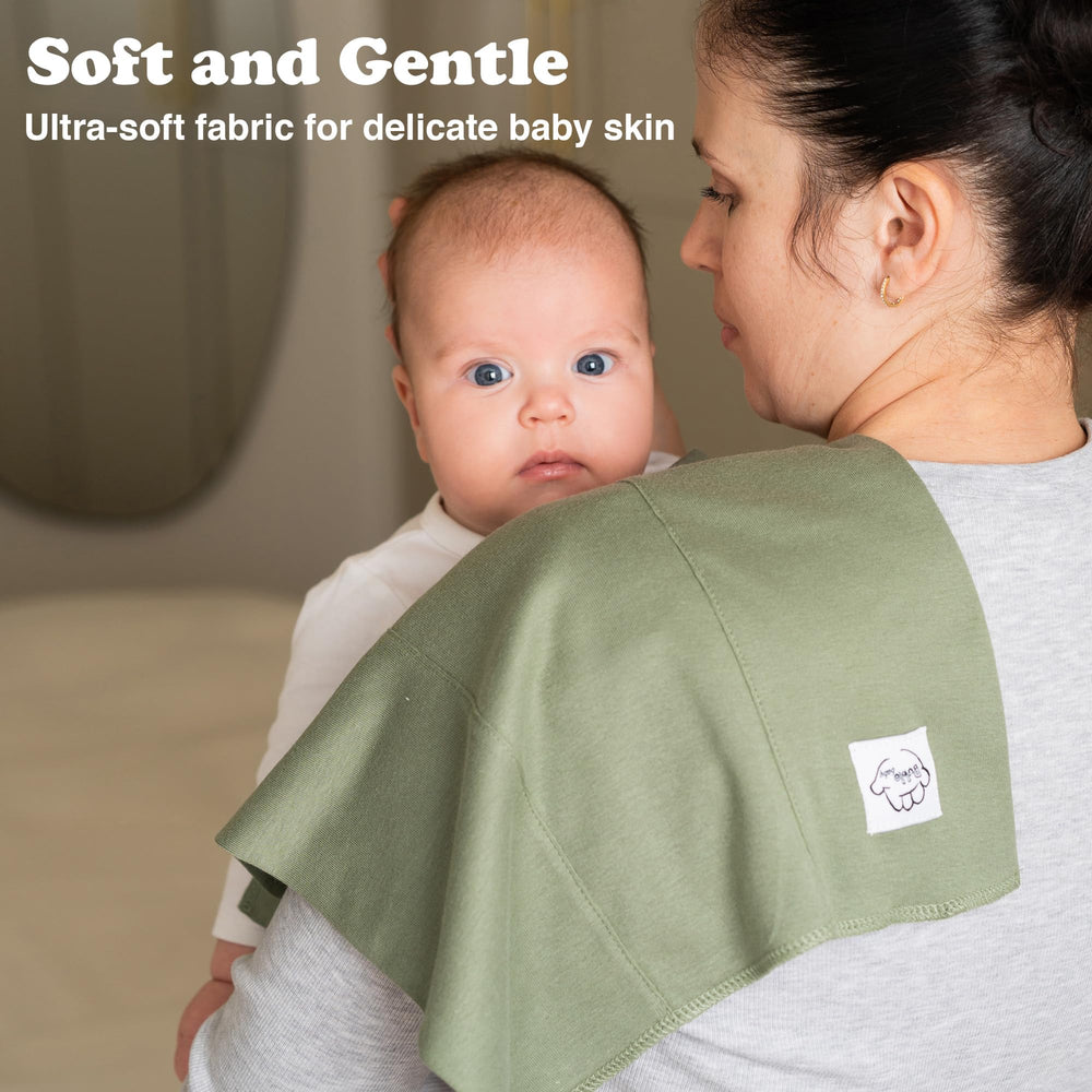 Bublo Baby burp cloths green-grey gender-neutral design fits any nursery