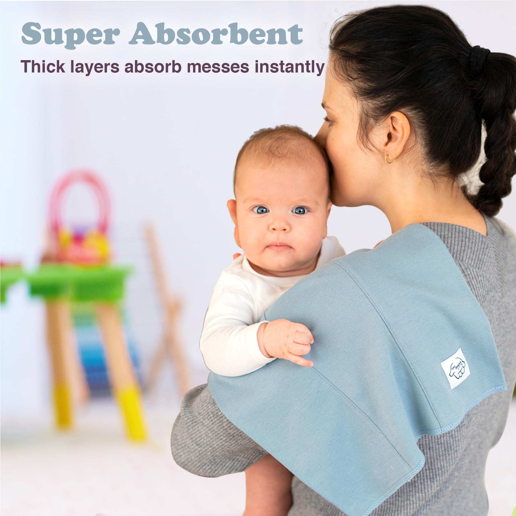 Bublo Baby burp cloths machine washable with reinforced stitching