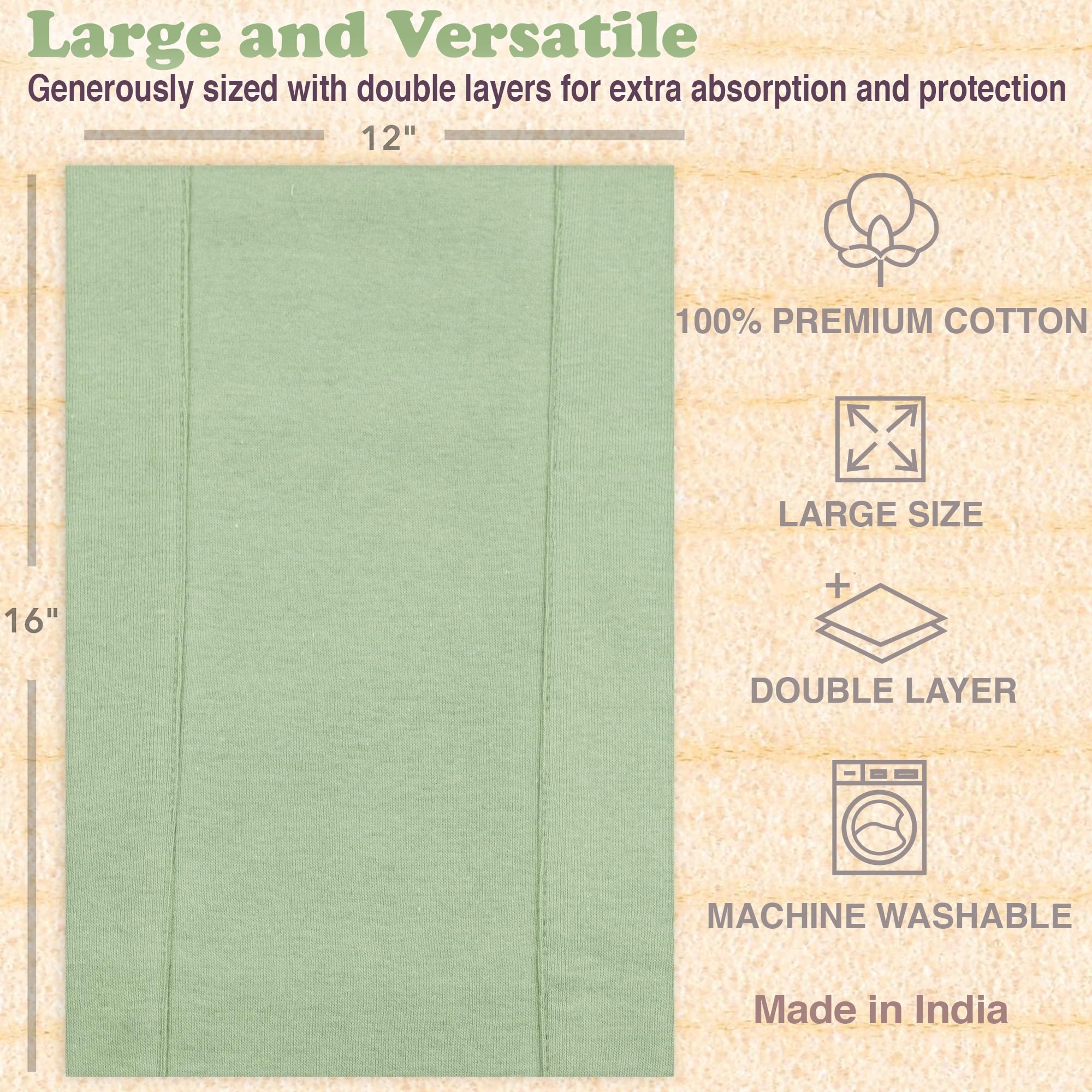 Bublo Baby burp cloths size 12x16 inches showing broad shoulder coverage