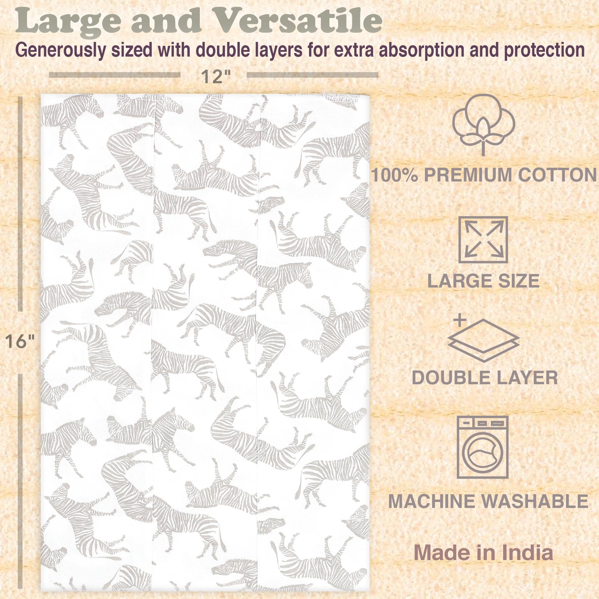 Bublo Baby burp cloths close-up highlighting soft organic cotton feel.