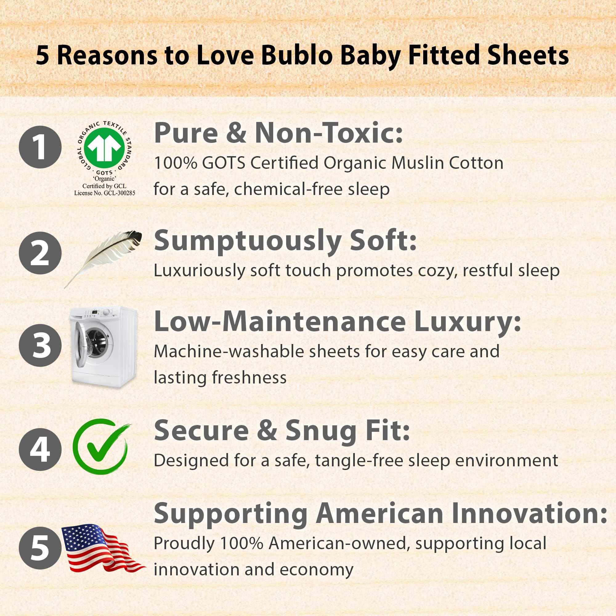 Bublo Baby gender-neutral colors and patterns suit any nursery style.