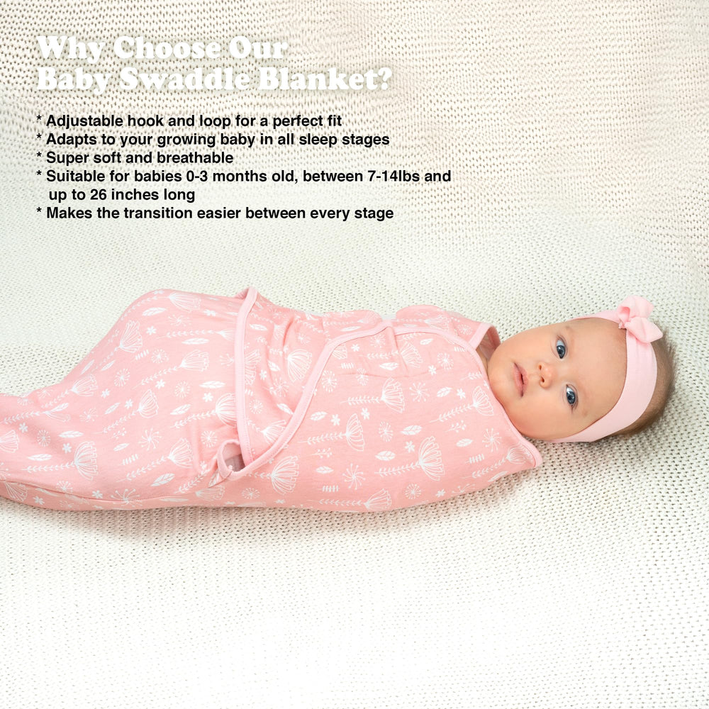 Bublo Baby swaddle rose pink close-up with hook-and-loop fastener.