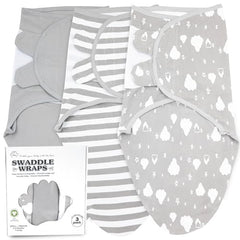 Bublo Baby swaddles 3-pack packaging – gift-ready wrap promotes practical, cozy baby gifting options.