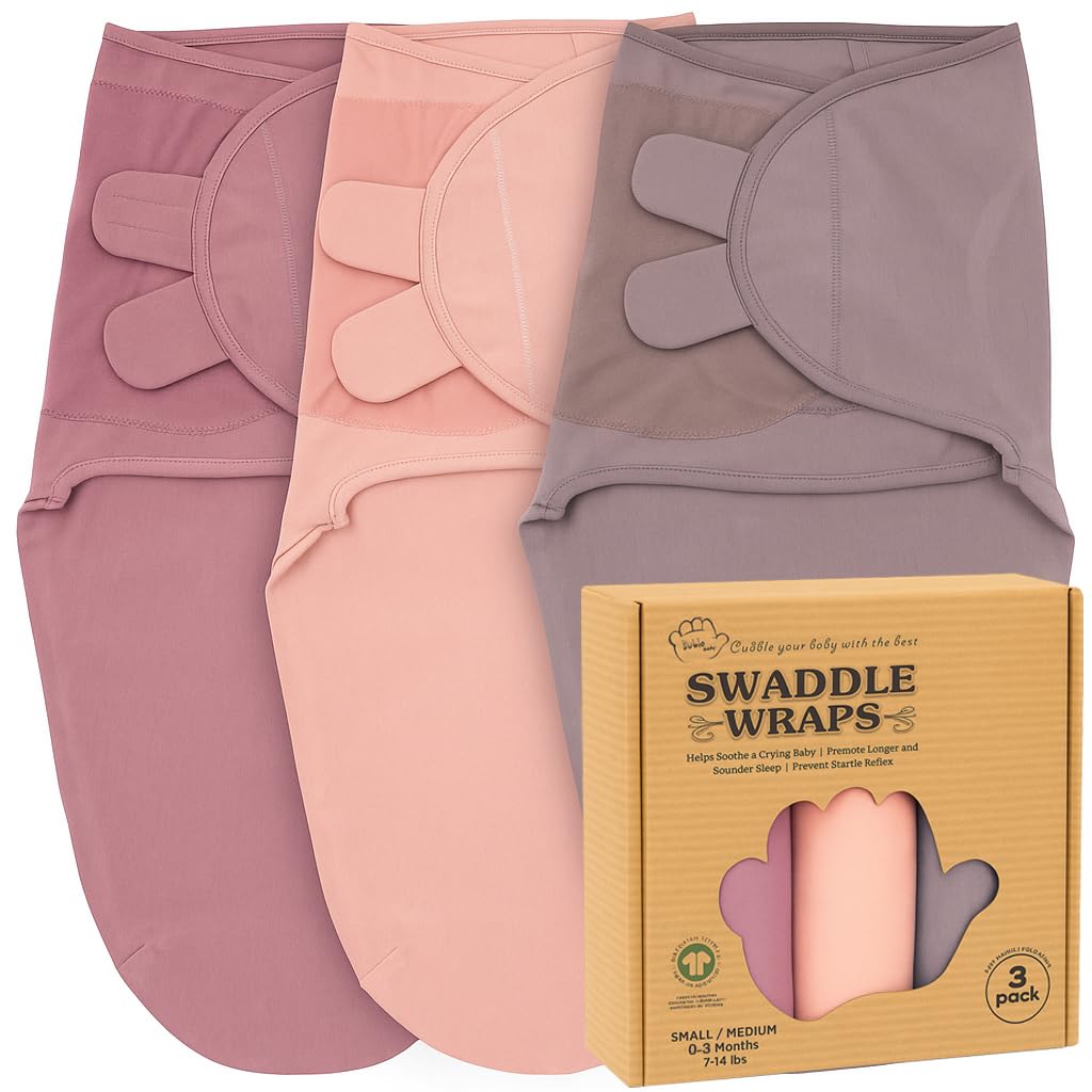 Bublo Baby swaddles 3-pack gift-ready showcases soft, breathable fabric for newborn comfort.