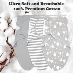 Bublo Baby swaddles adjustable tabs – secure wrap stays in place as baby moves.