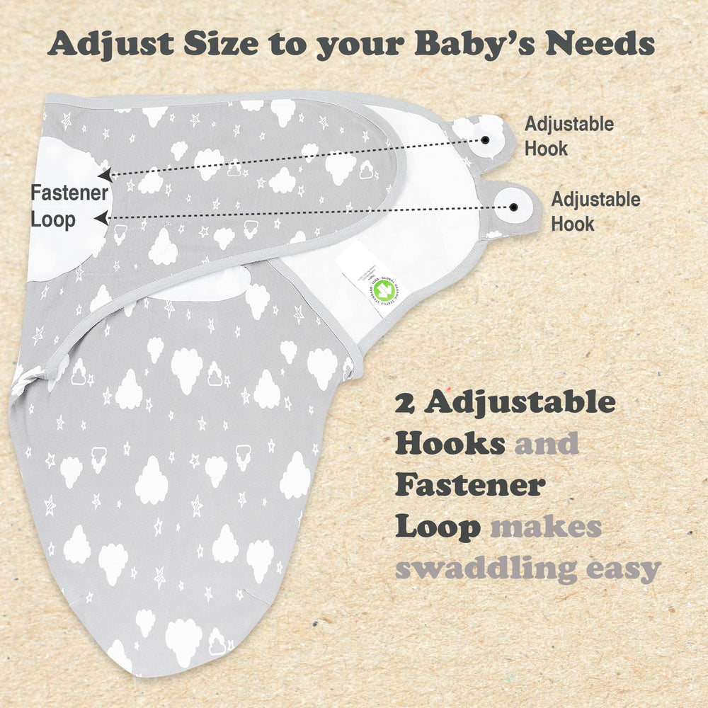 Bublo Baby swaddles organic cotton fabric – breathable material helps maintain comfortable temperature.