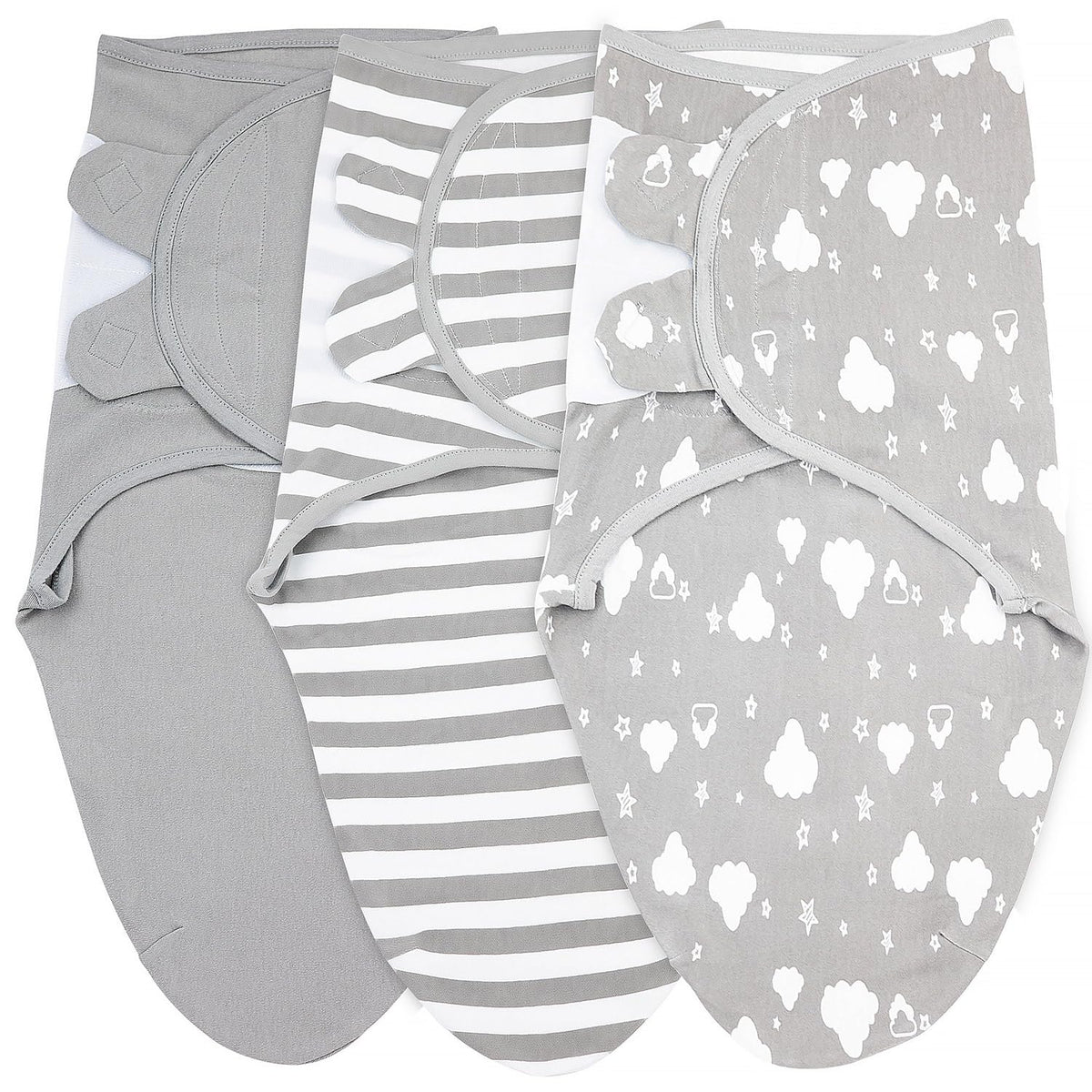 Bublo Baby swaddles pack closeup – soft fabric supports calm, secure swaddling for newborn comfort.