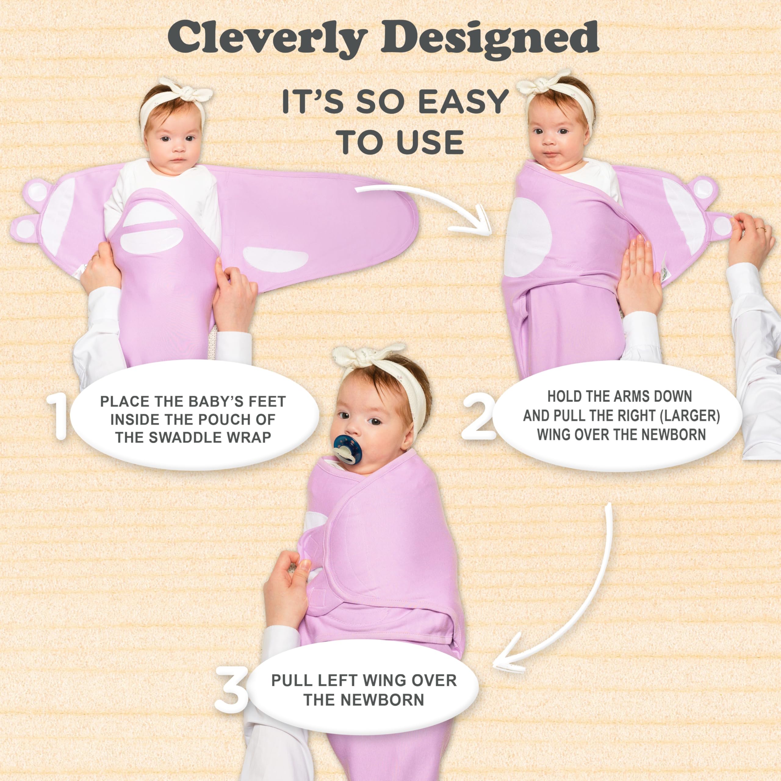 Bublo Baby swaddles stay in place during sleep with womb-like snugness for longer rest