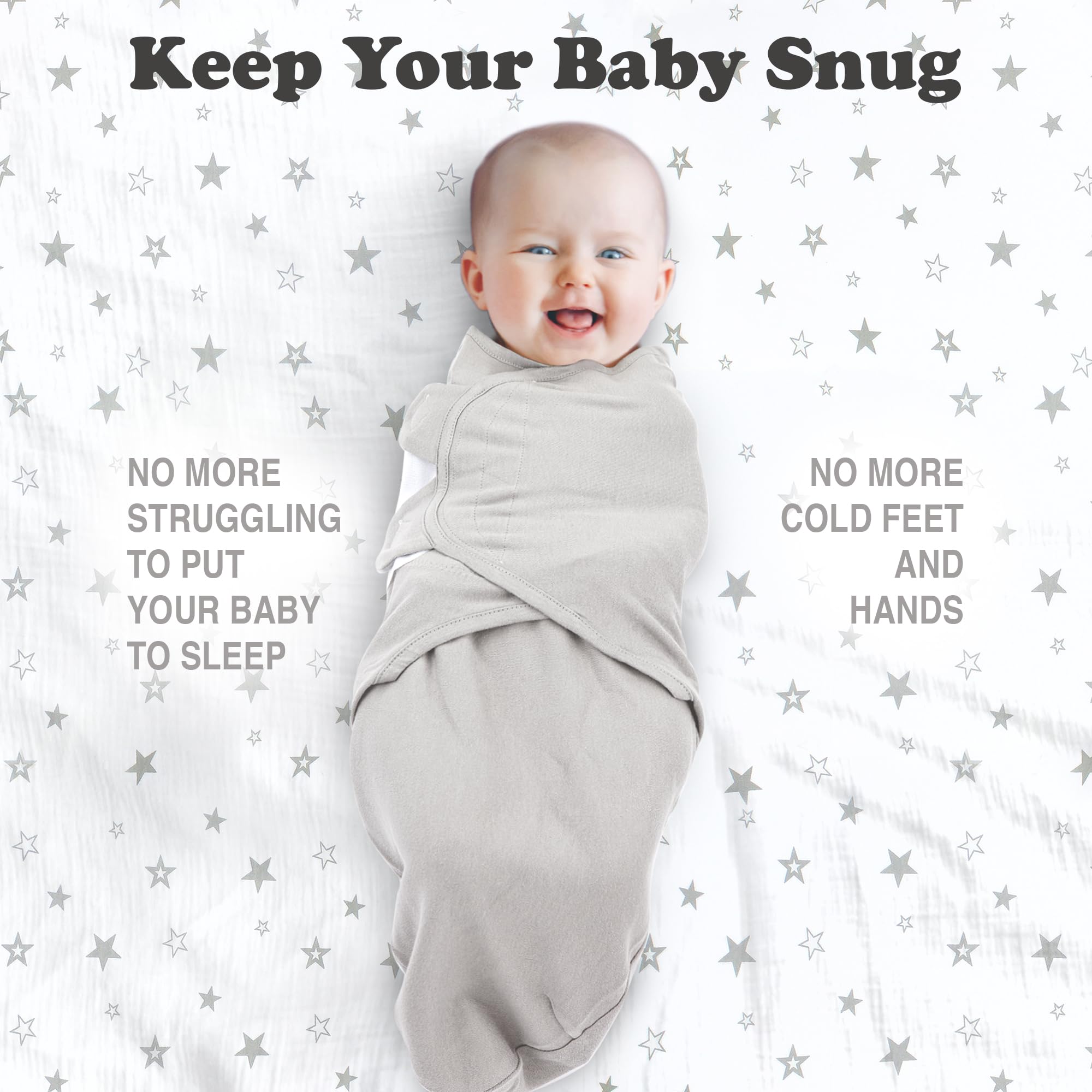 Bublo Baby swaddles white grey pack – versatile color pair complements nursery decor.