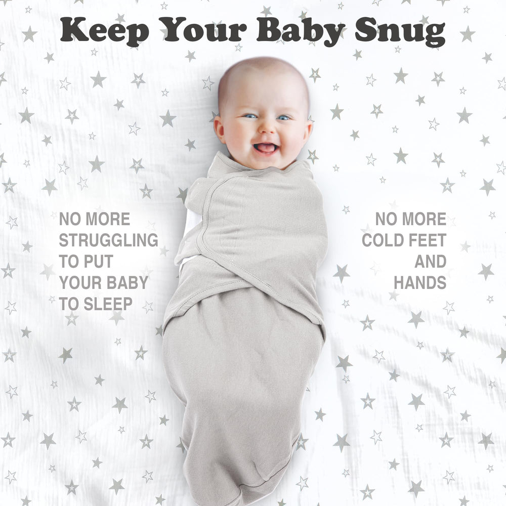 Bublo Baby swaddles white grey pack – versatile color pair complements nursery decor.