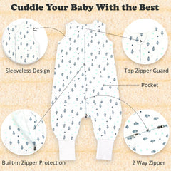 Bublo Baby two-way zipper feature for easy diaper changes.