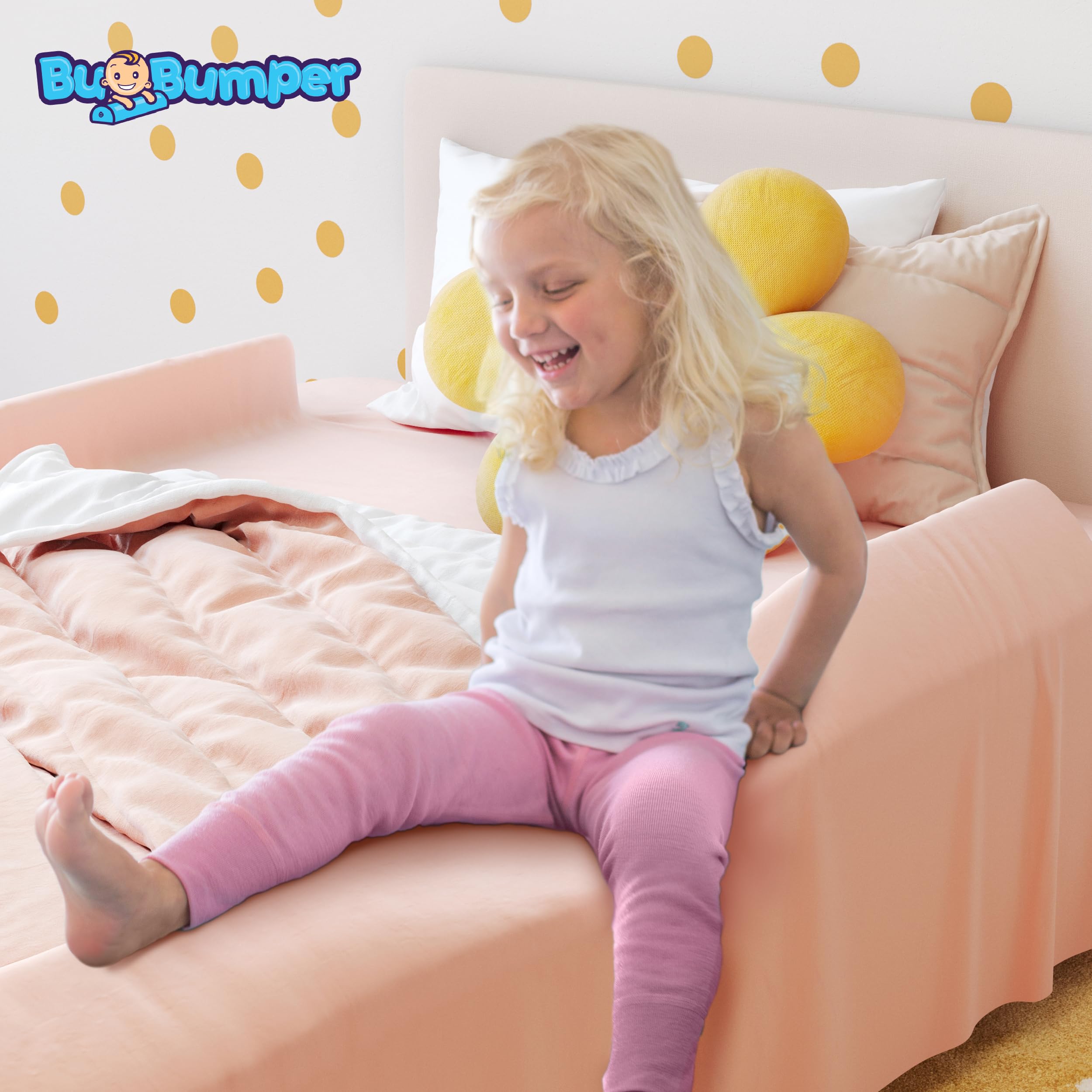 BuBumper toddler bed use demonstrates a safe, soft boundary.