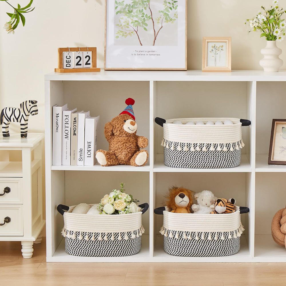 BUBUSUN nursery organizer basket shows safe, soft cotton rope design