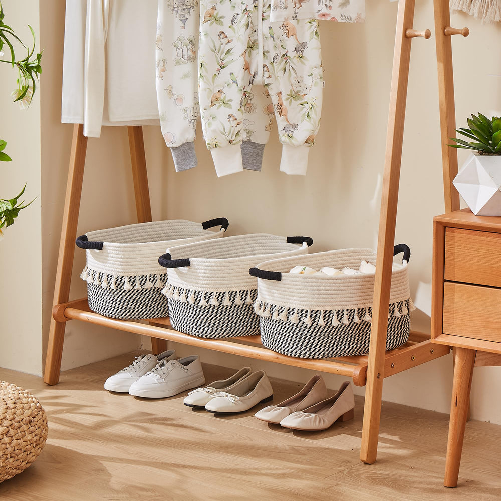 BUBUSUN cotton rope basket laundry use supports laundry day organization