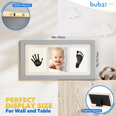 Bubzi Co footprint frame ready for wall or shelf display in cool gray.