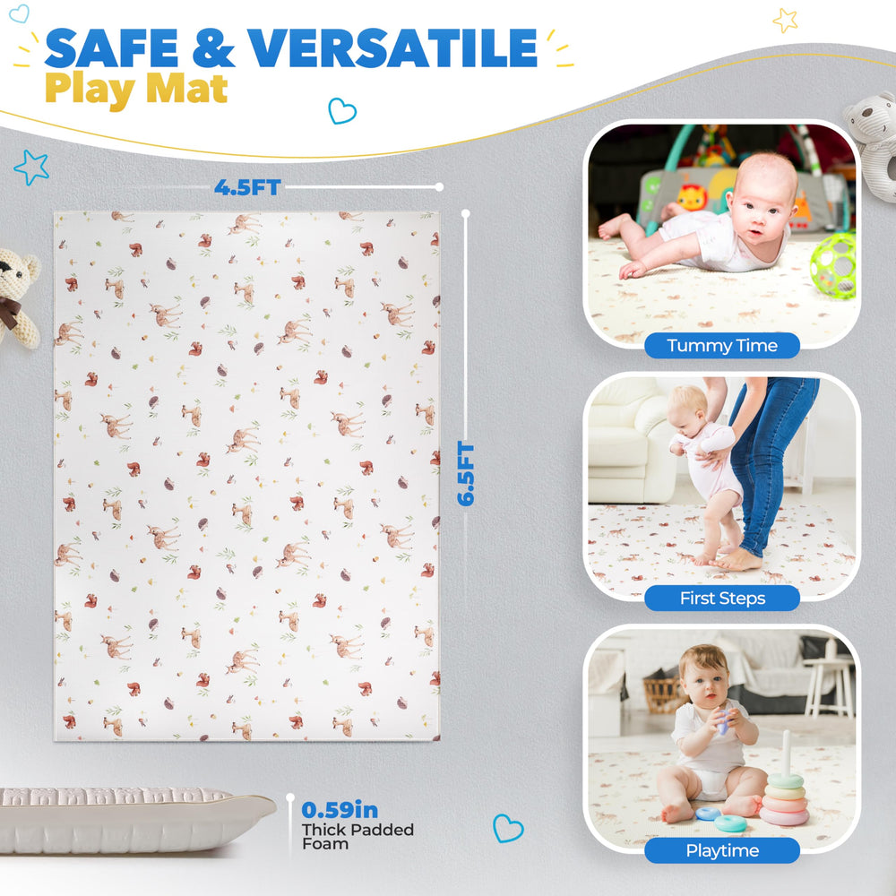Bubzi Co play mat reversible woodland pattern for versatile room styling.