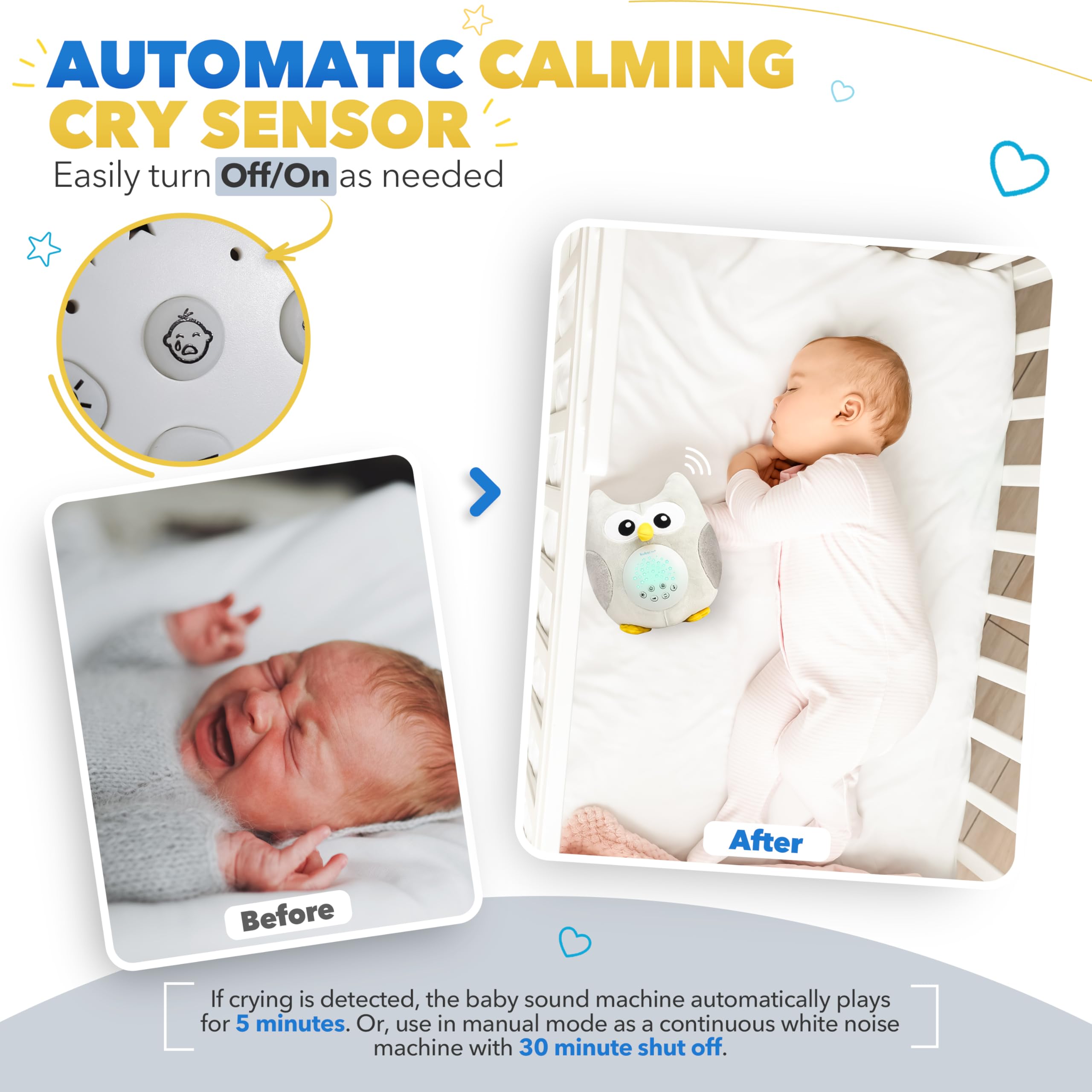 Bubzi Co lullabies and white noise selection for soothing ambiance.