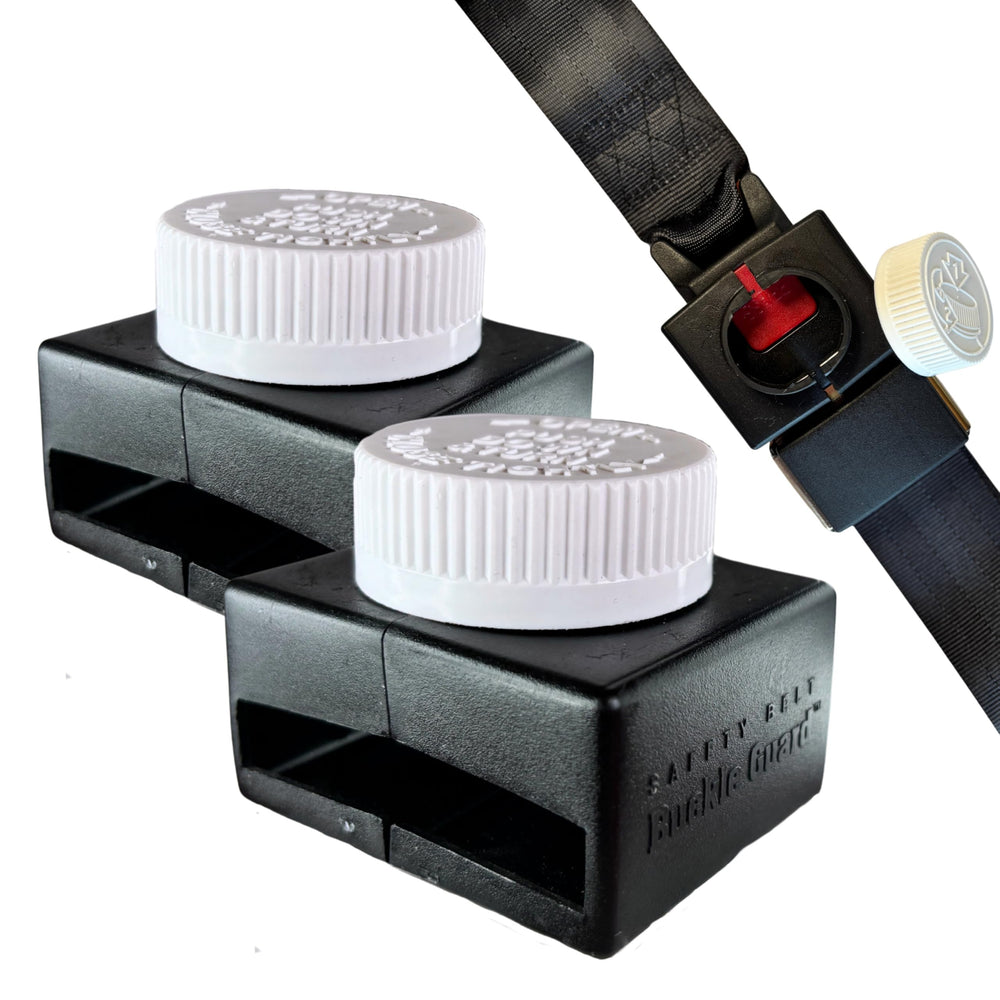 Buckle Guard American-made durable plastic for repeated use.