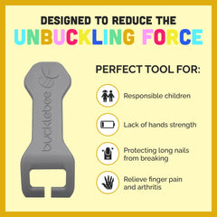 BUCKLEBEE Easy Release Tool installation steps highlight simple four-step setup.