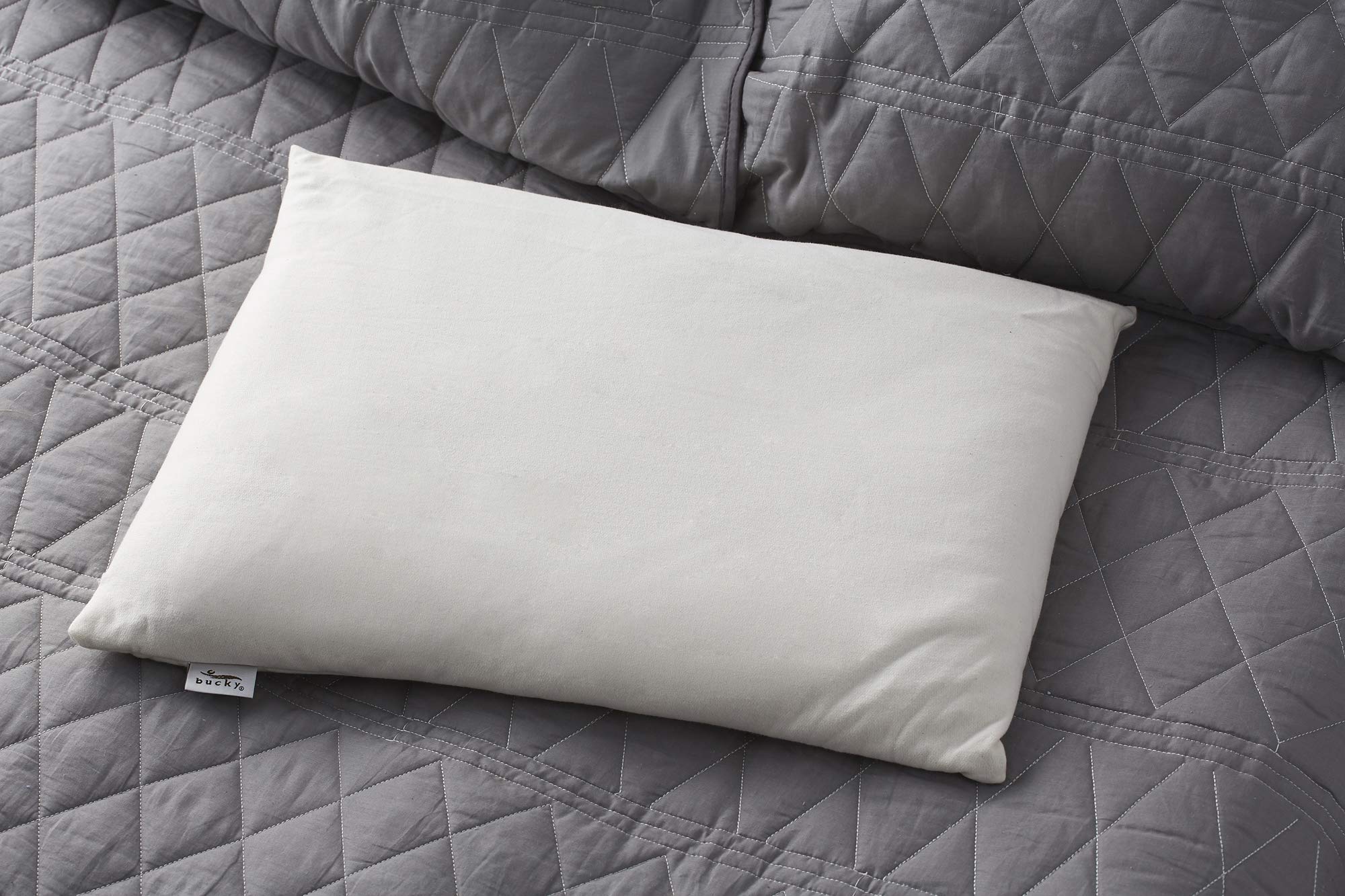 Bucky hundred-percent cotton quilted pillow case offers breathable softness for everyday use.