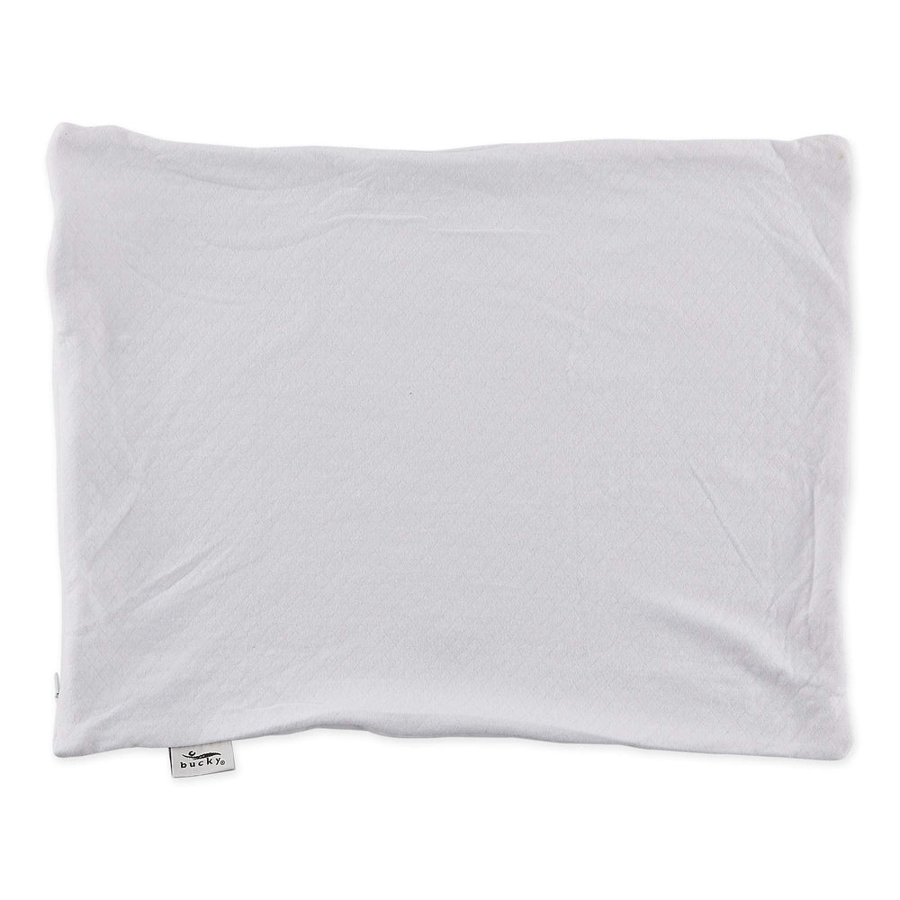 Bucky Duo quilted pillow cover in white shields your pillow while adding soft texture.