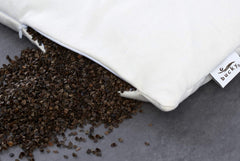 Interior view of Bucky pillow cover highlighting secure zip closure.