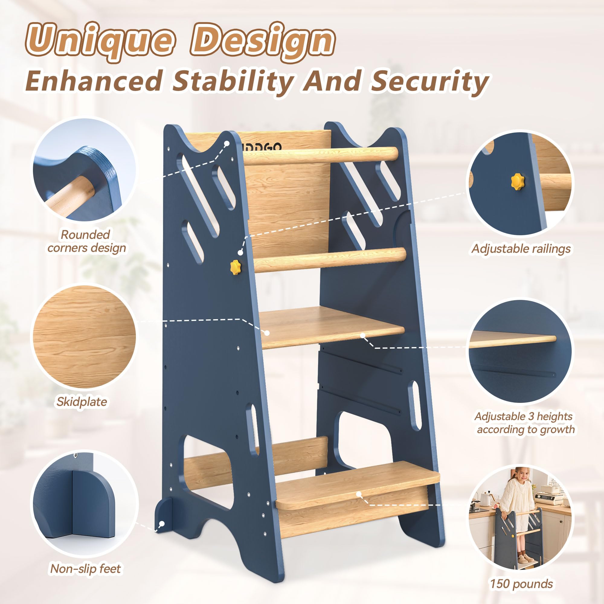 BUDDGO safety rails keep toddlers secure during tasks