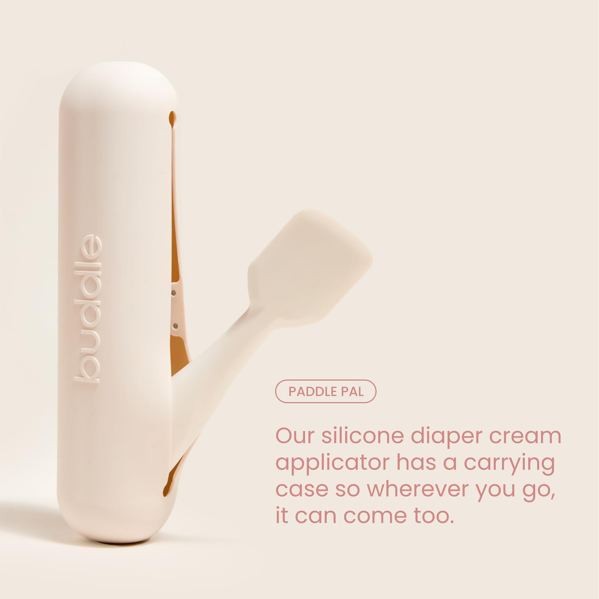 Buddle Paddle Pal magnetic travel case keeps the applicator clean on the go.