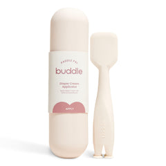 Buddle Paddle Pal silicone applicator demonstrates smooth, mess-free diaper cream application.