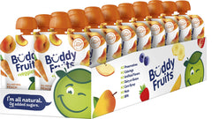 Buddy Fruits peach carrot applesauce pouch front for on the go snacking