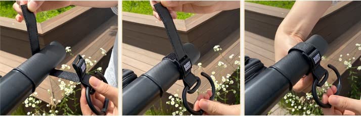 Buddy Duggy nonslip stroller hook compatible with strollers, carts for easy use.