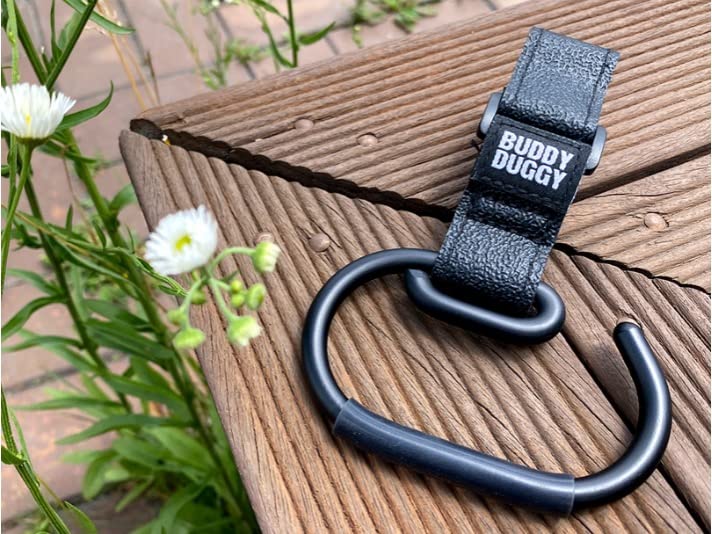 Buddy Duggy nonslip stroller hook pu material offers lightweight durable attachment.